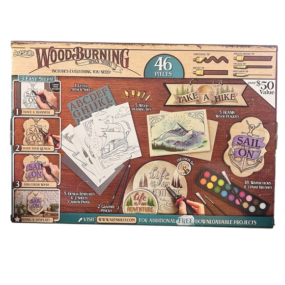 Wood Burning Design Studio with French Provincial Pine Signboard Set - Picture 2 of 4